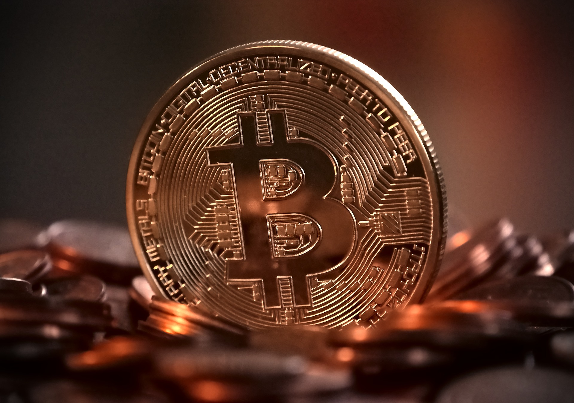 A gold bitcoin coin